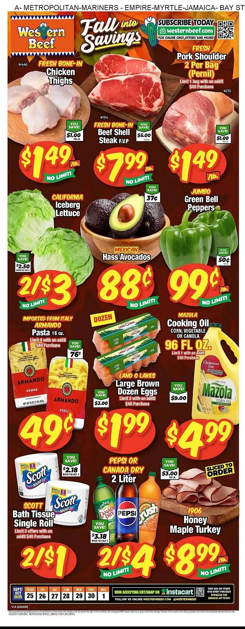 Weekly ad Western Beef circular from September 25 to October 1 2025 - Page 1