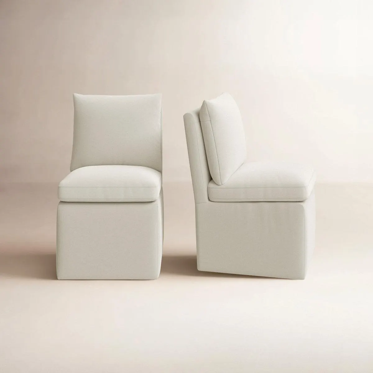 Alayaa Upholstered Side Chair with Casters (Set of 2)