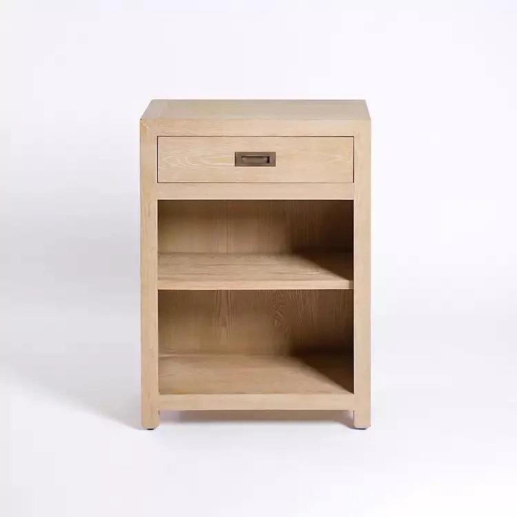 Natural Wood Open Shelf Modular Cabinet
