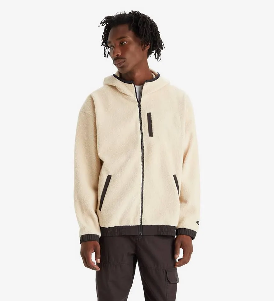 Hooded Sherpa Zip-up Sweatshirt
