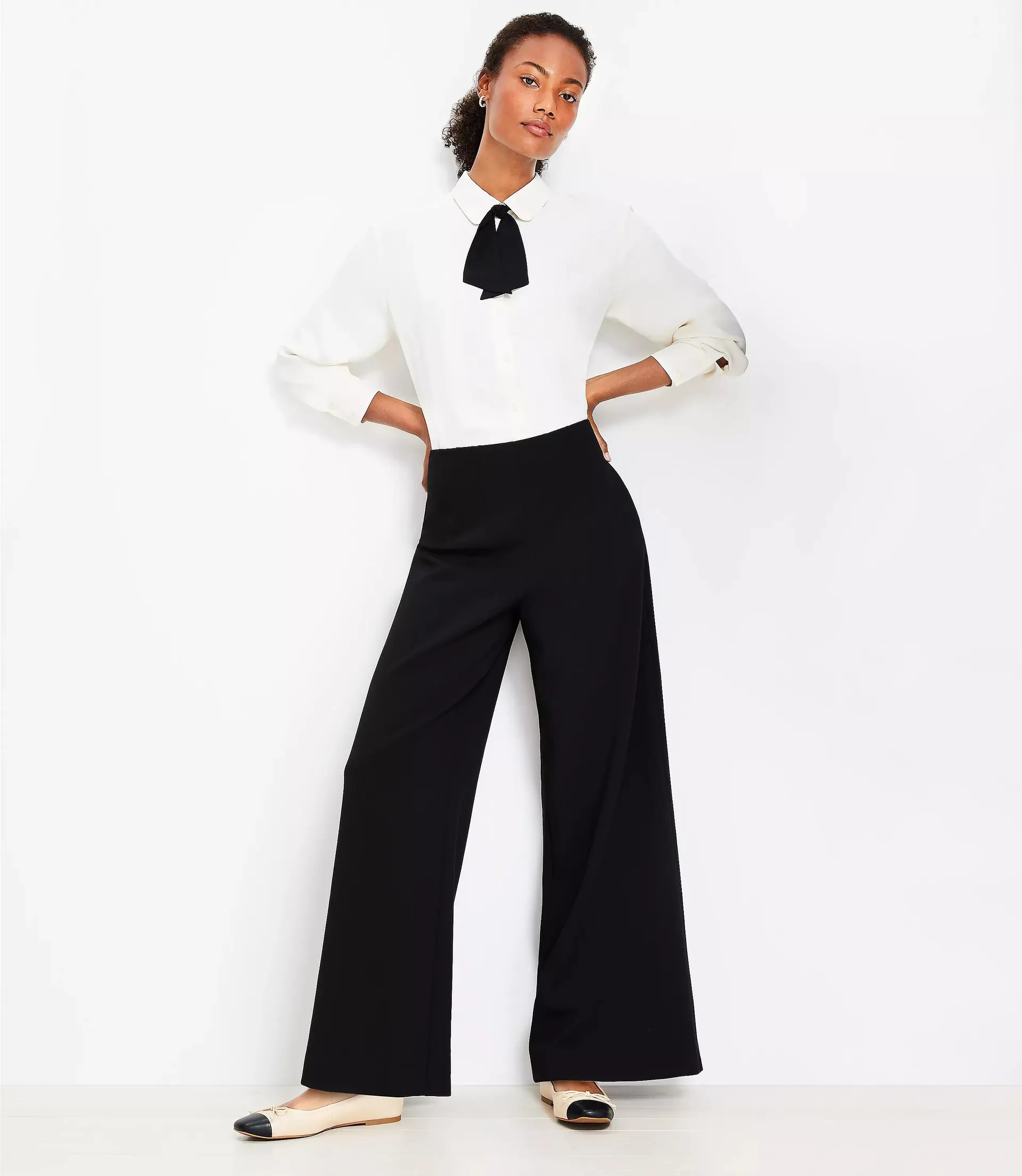 Darted Palazzo Pants in Doubleface