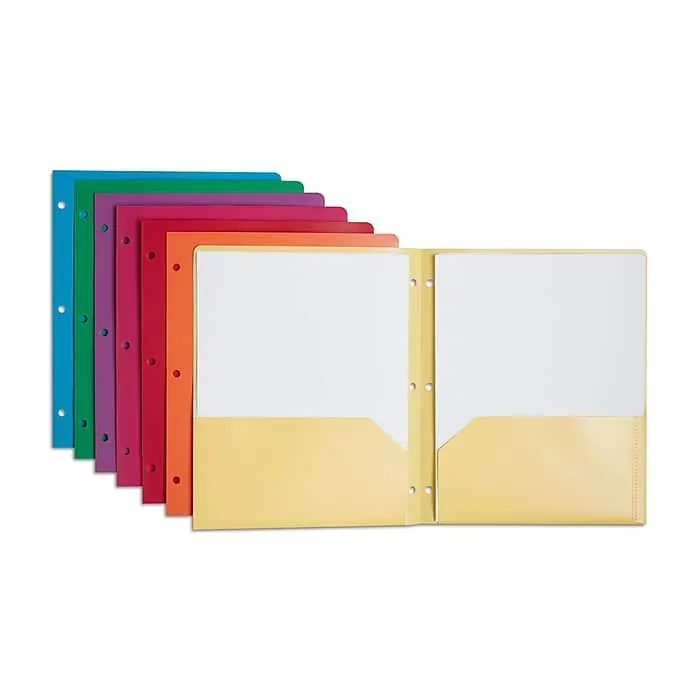 Staples 2-Pocket Plastic Presentation Folder,