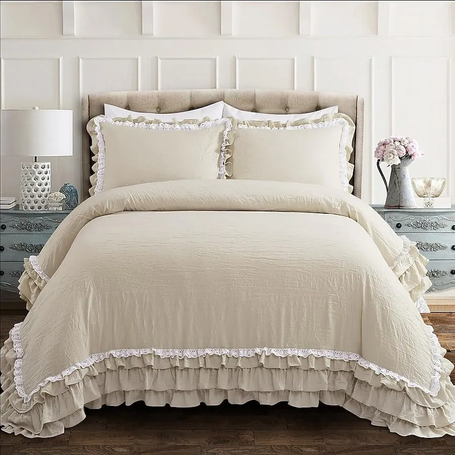 Lush Decor Neutral Solid King Comforter
