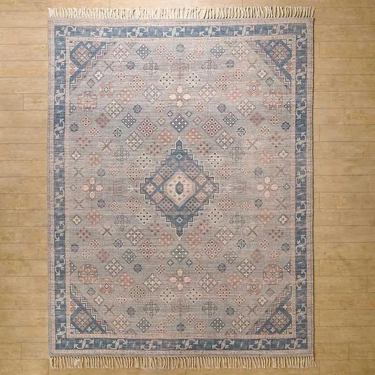 Bylas Navy Medallion Area Rug, 5x8