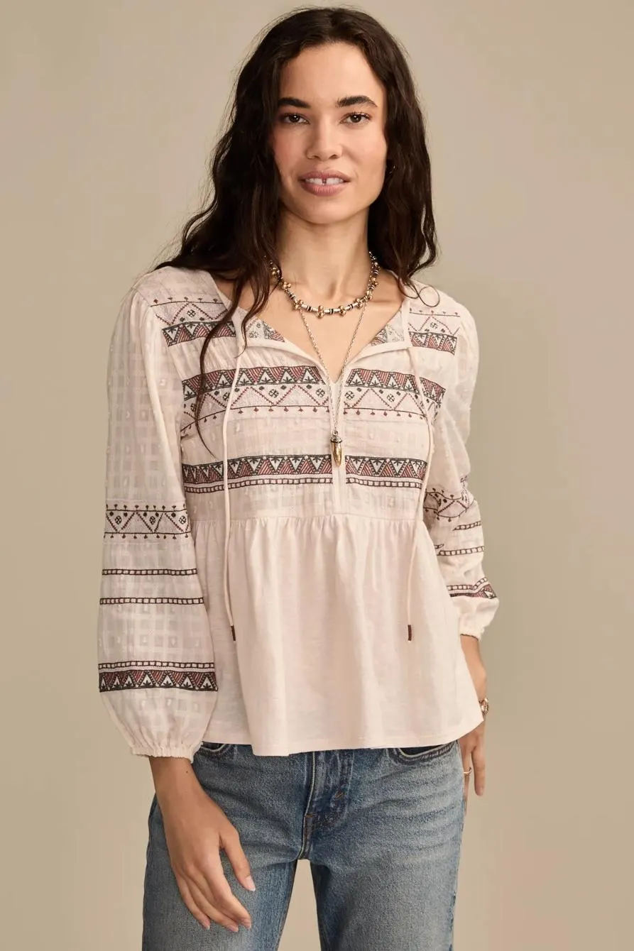 embroidered peasant top
