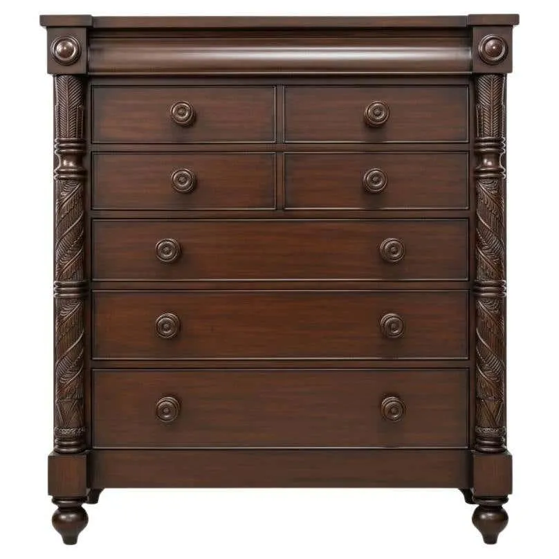 Late 20th-C. British Colonial Style Tall Chest By Ralph Lauren For Henredon