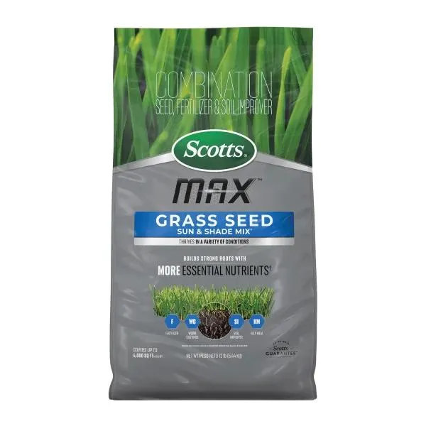 Scotts Max Grass Seed Sun and Shade Mix, 12 lbs.