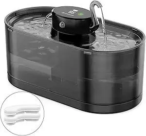 Cat Water Fountain Cordless, 108oz/3.2L Cengcen Wireless Cat Fountains for Drinking, Pet Water Fountains for Cats Indoor, Automatic Cat Water Dispenser Battery Operated 5000mAh Rechargeable, Black