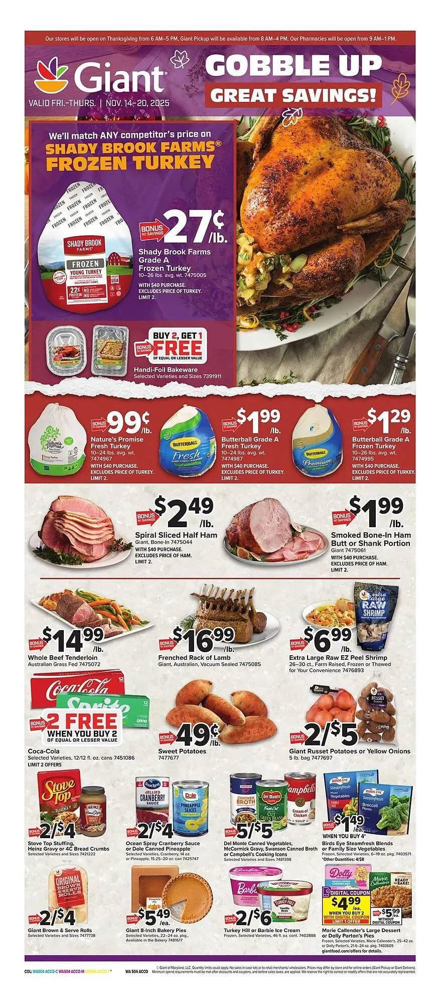 Weekly ad Giant Food weekly ad from November 14 to November 20 2025 - Page 1