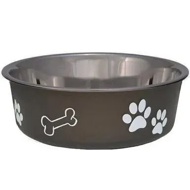 Loving Pets Bella Metallic Pet Bowl for Cats, Espresso, Small