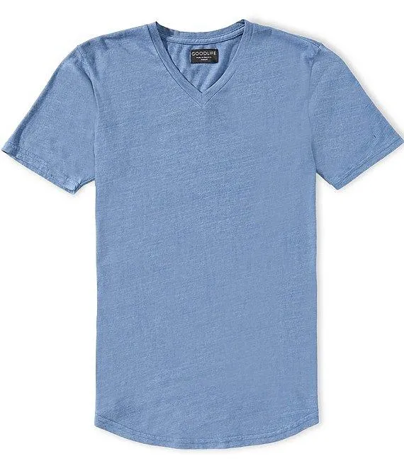 Slim-Fit Triblend Scallop Short Sleeve V-Neck T-Shirt