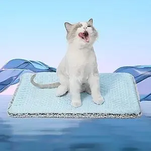 Cat Cooling Mat,Reversible Ice Pad for Small Dogs and Cats,18 * 24in-Cooling Cat Pad,Dogs and Cats with Ice Gel Bag,Two uses,Self Warming,Cats self Heating pad,Machine Washable