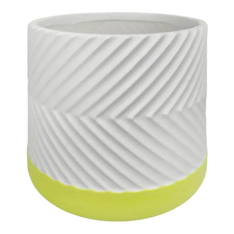 Oh Joy! Indoor Yellow Pop Color Ceramic Textured Planter, 5"