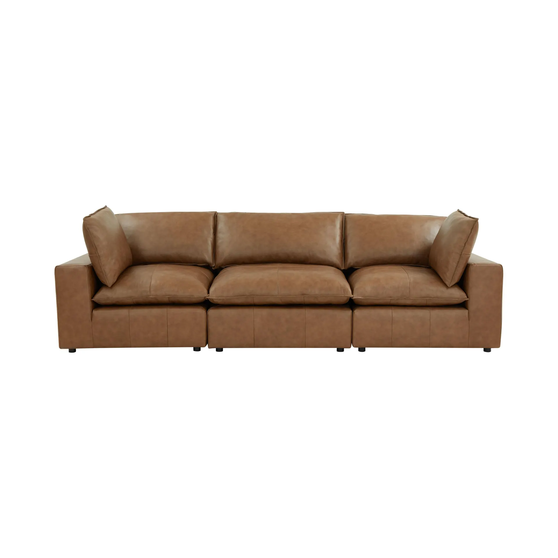 Cali Brown Leather Modular Sofa