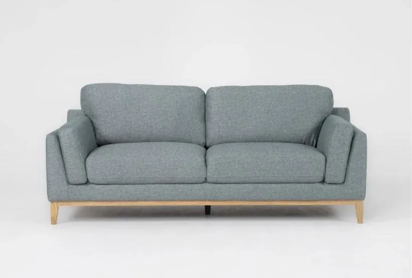 Newport Seafoam Blue Fabric 84" Sofa