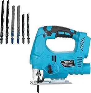 Cordless Jig Saw Compatible with Makita 18V Battery - Brushless Electric Jigsaw Tool with 0°-45° Bevel Cuts, 4 Orbital Settings for Straight, Curve, and Circle Cutting