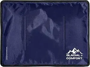 Glacial Comfort Large Gel Ice Pack for Injuries Reusable - (15" x 11") Cold Pads for Back Pain, Hip, Knee, Shoulder, Muscle Strains, Migraine & Postpartum Recovery, Flex Technology - Compression Pad.