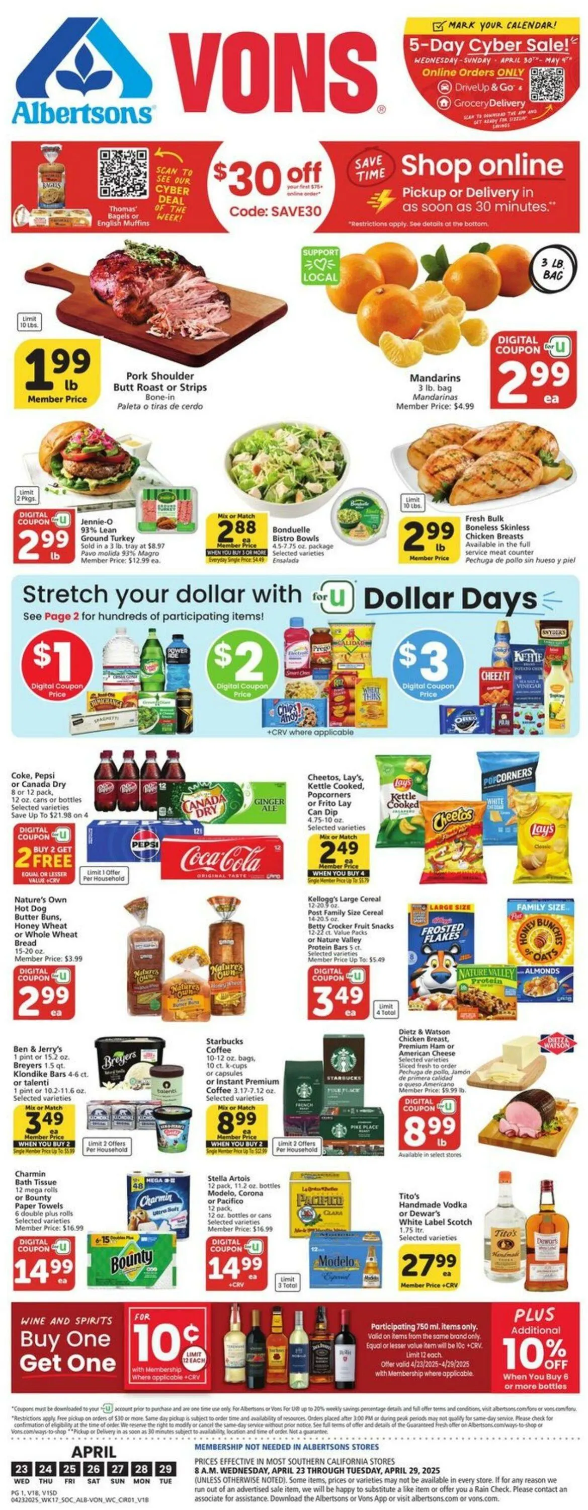 Catálogo de Vons Current weekly ad 23 de abril al 29 de abril 2025 - Página 1