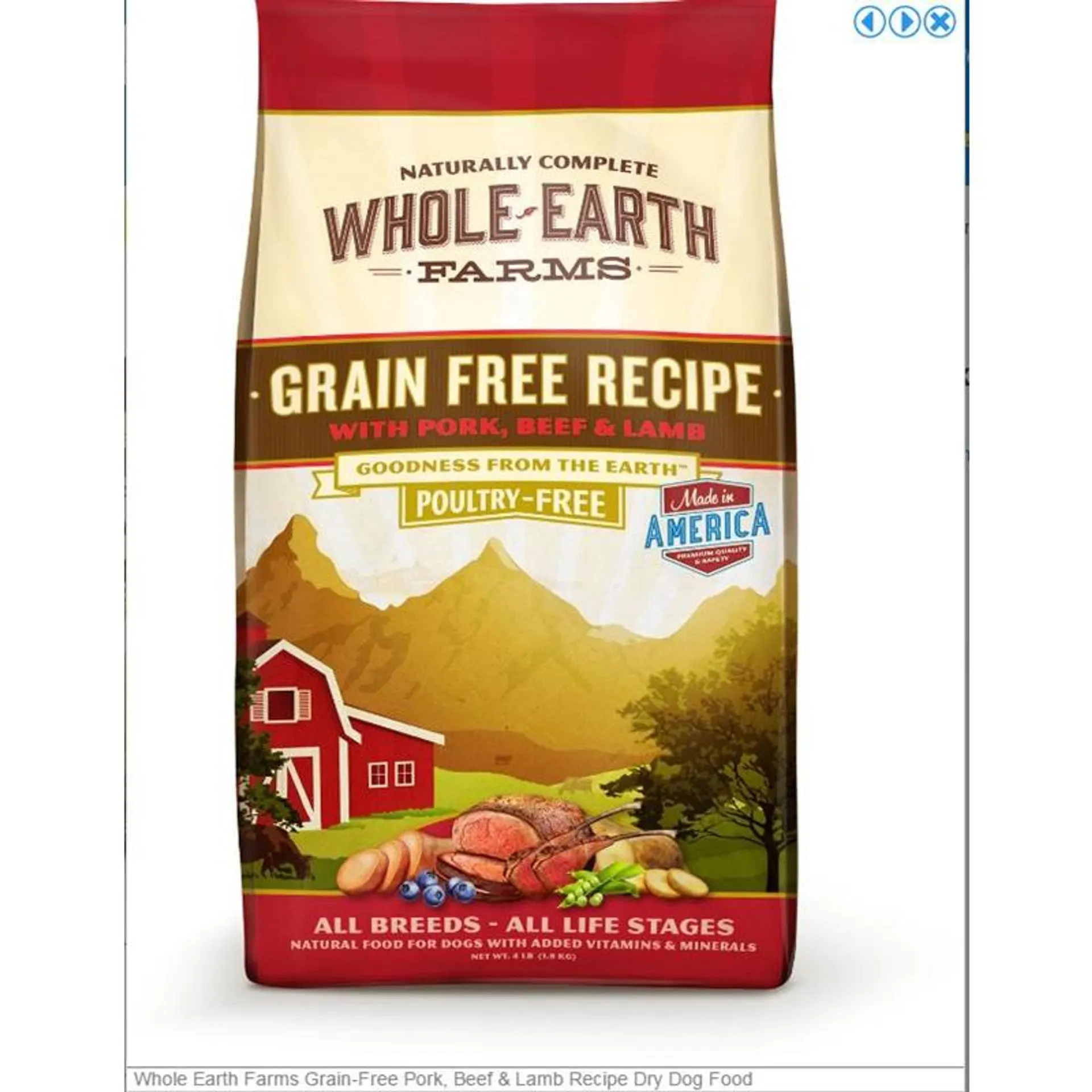 Whole Earth Farms Grain Free Beef and Lamb Dog Food 25LBS