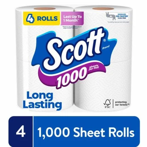 Scott 1000 Toilet Paper Rolls 1 Ply Toilet Tissue