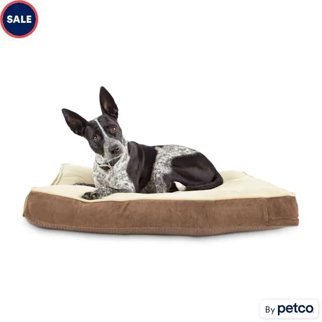 EveryYay Essentials Snooze Fest Lounger Dog Bed, 33" L X 24" W, Brown