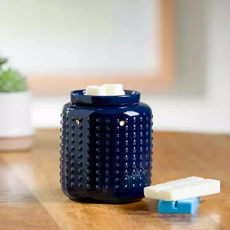 Navy Blue Bubble Ceramic Wax Warmer