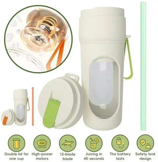 Portable Blender Personal Blender with 12 Blades for Smoothies Shakes Baby Food