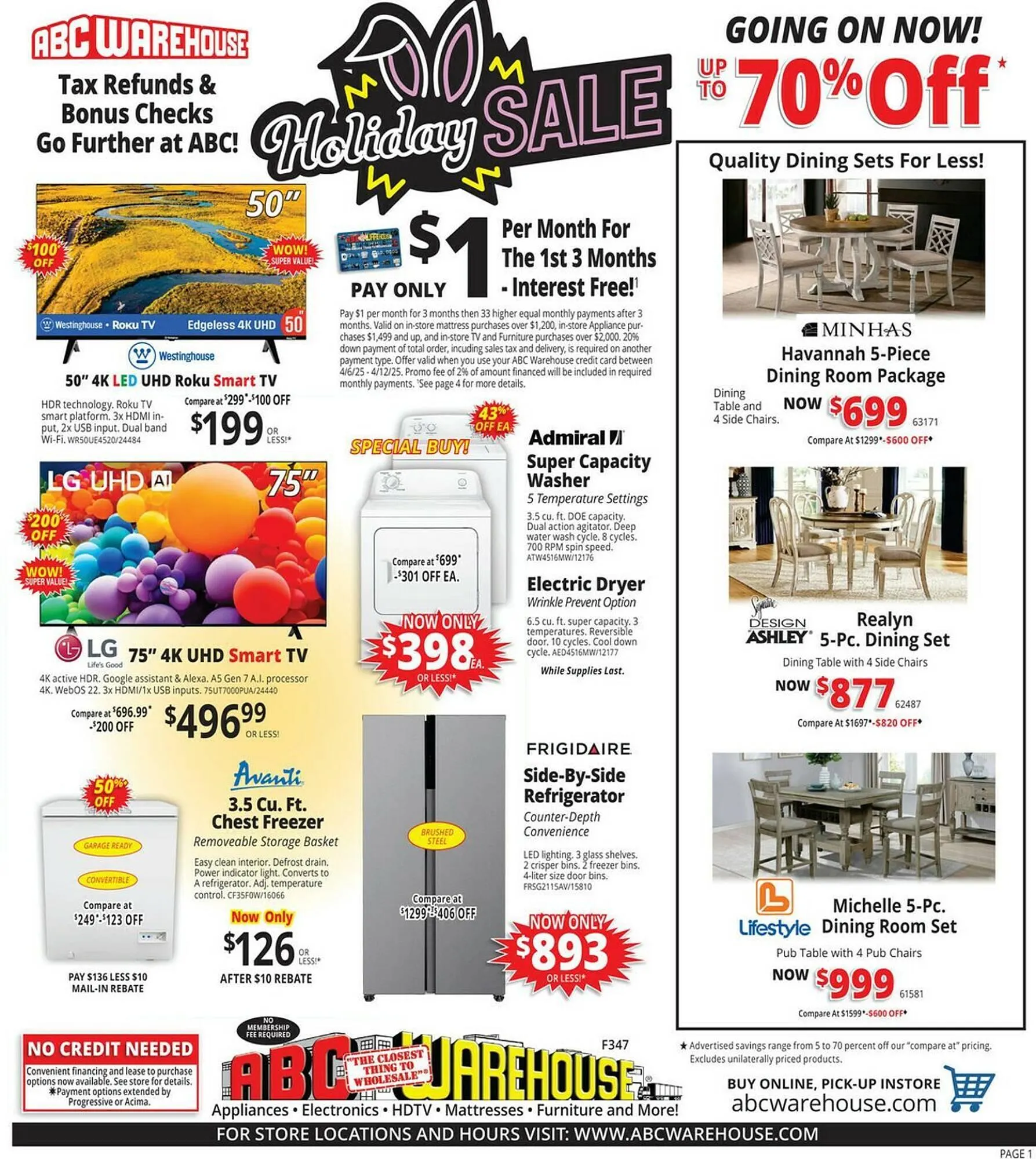 Weekly ad ABC Warehouse Weekly Ad from April 6 to April 12 2025 - Page 1
