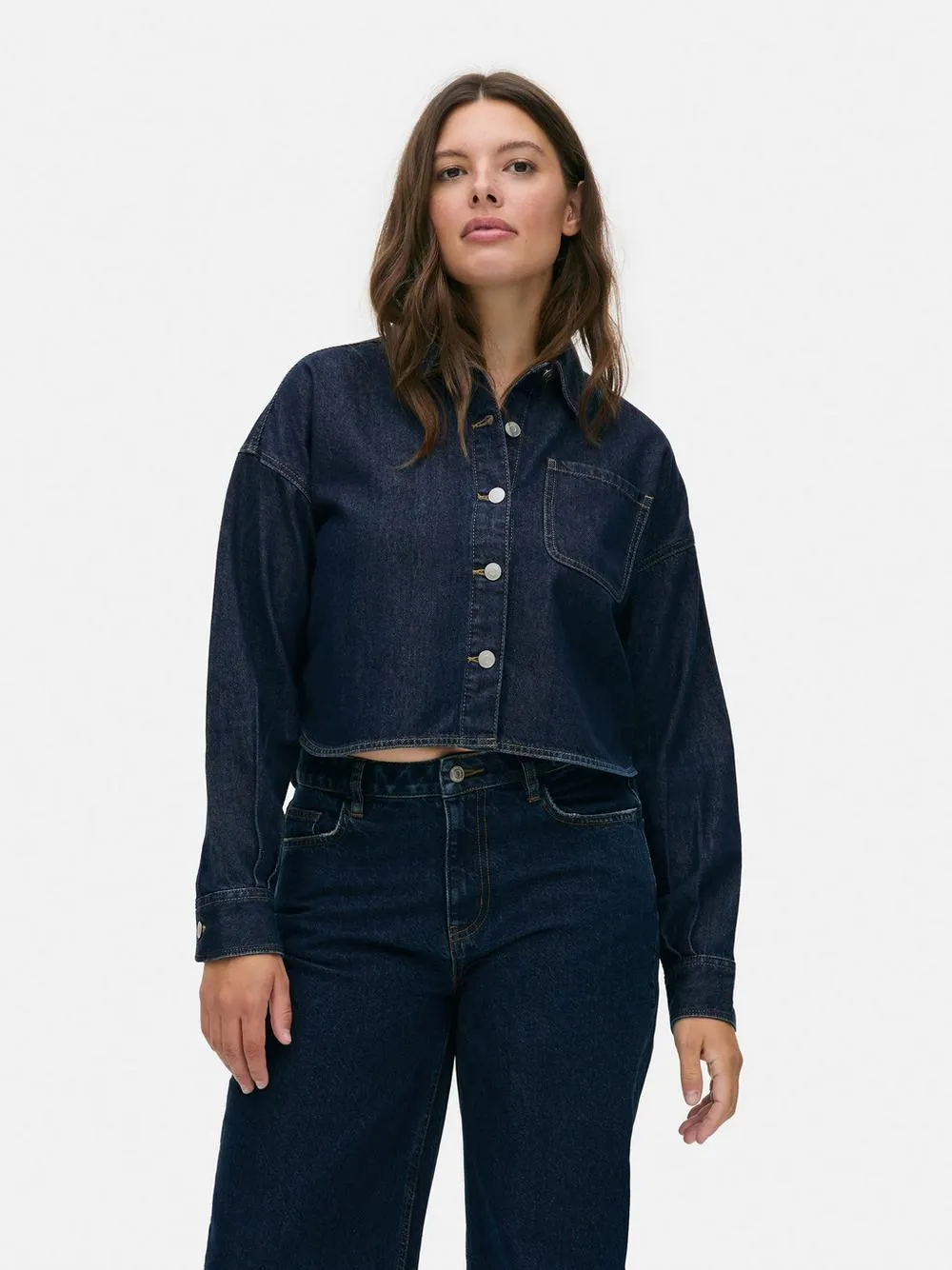 Cropped Denim Shirt