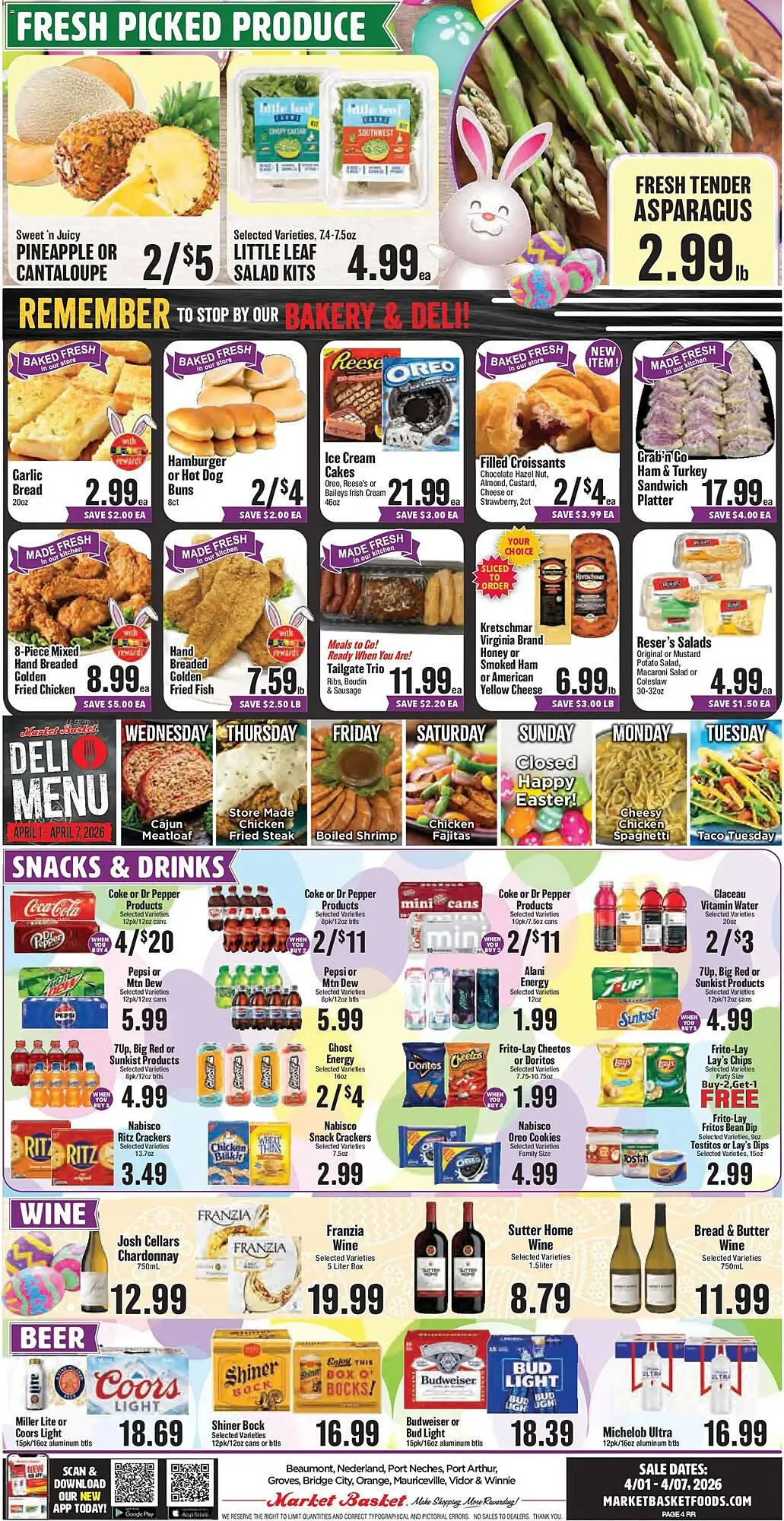 Weekly promotion Market Basket weekly ad spanning from April 1 to April 7 2026 - Page 4 for Catalogue 365