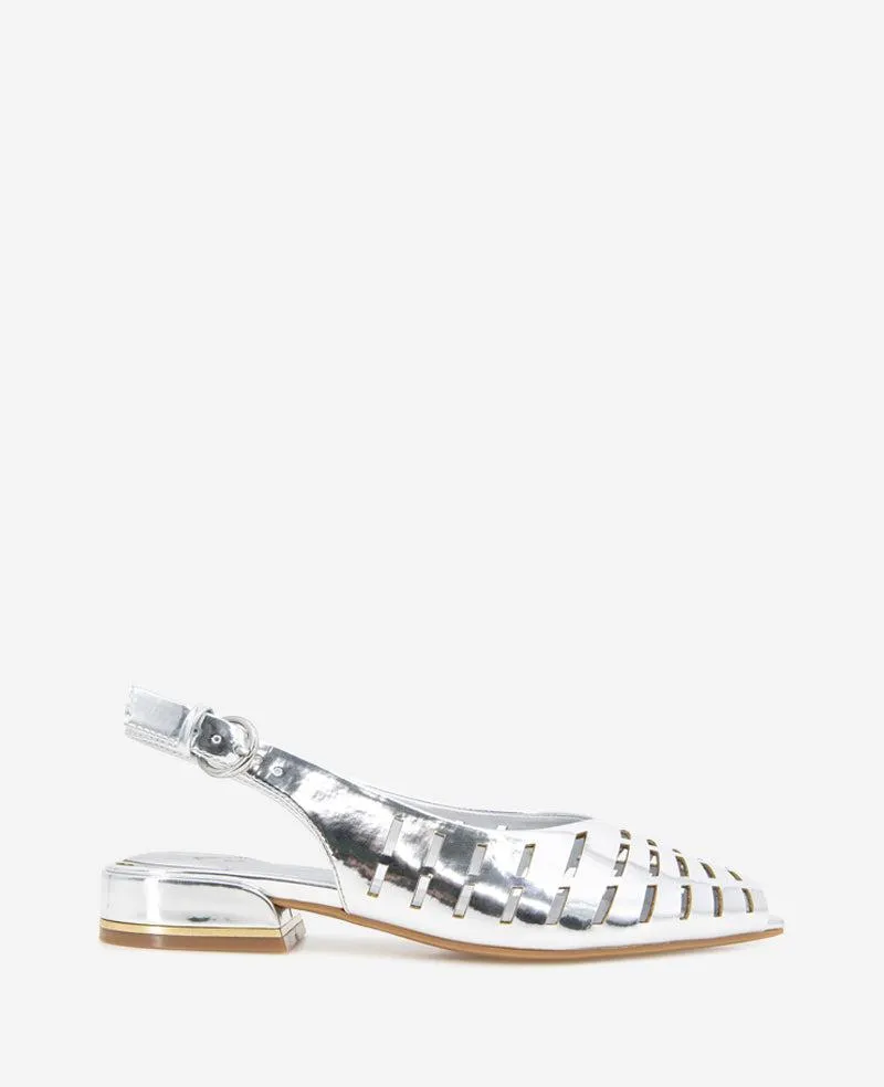 Calabra Metallic Huarache Slingback