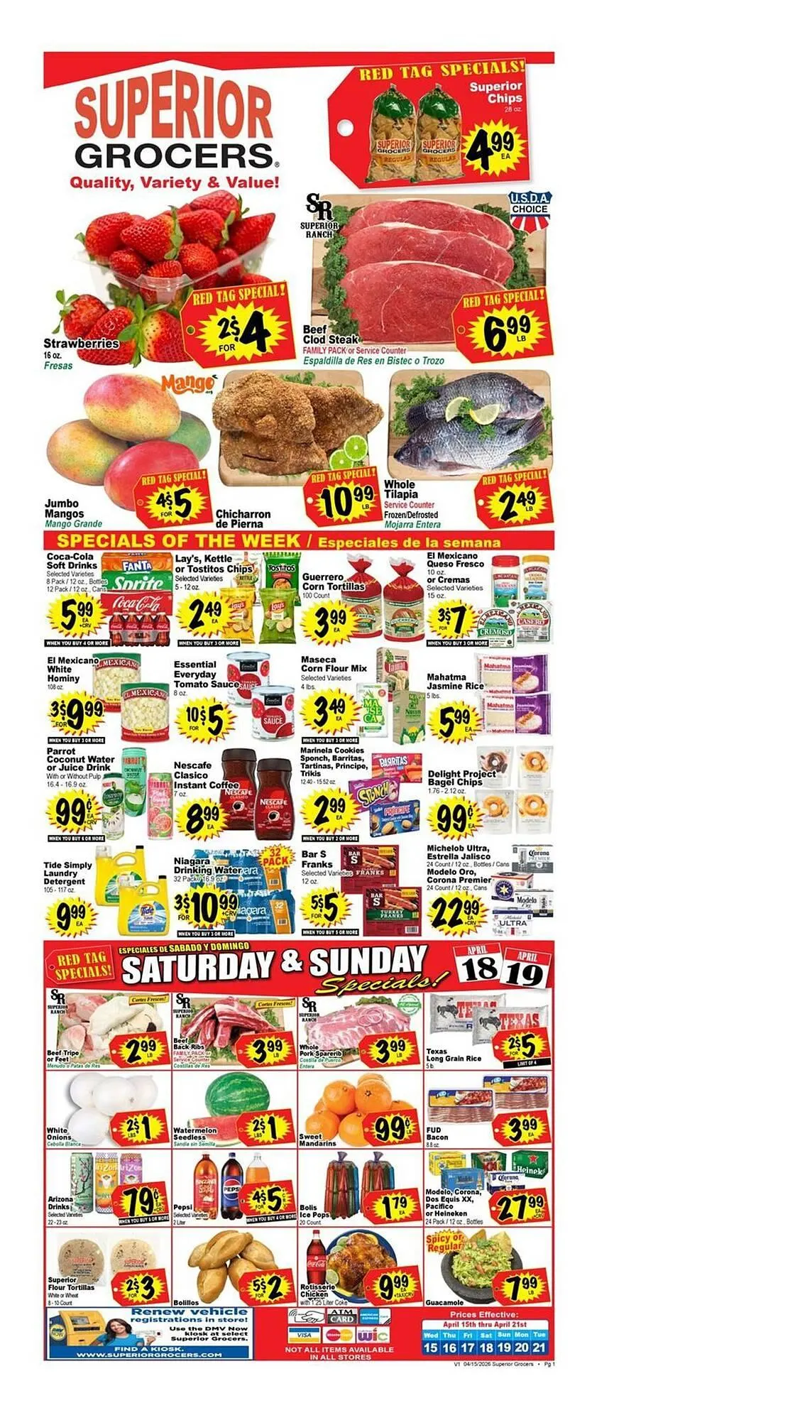 Weekly ad Superior Grocers weekly ad from April 15 to April 21 2026 - Page 1