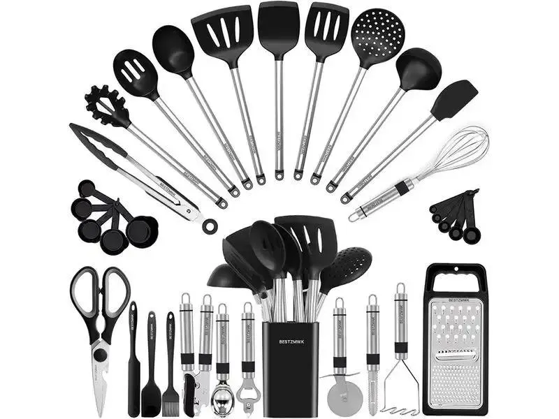 BESTZMWK Kitchen Utensil Set-Silicone Cooking Utensils-33 Kitchen Gadgets