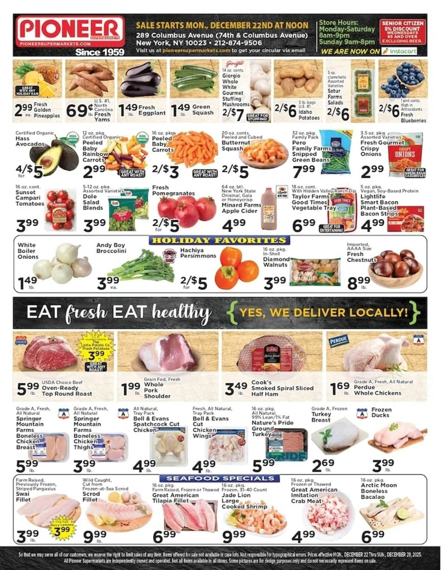 Weekly ad Pioneer Supermarkets weekly ad from December 22 to December 28 2025 - Page 1