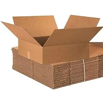BOX USA 20x20x6 Flat Corrugated Boxes, Flat, 20L x 20W x 6H, Pack of 15 | Shipping, Packaging, Moving, Storage Box for Home or Business, Strong Wholesale Bulk Boxes