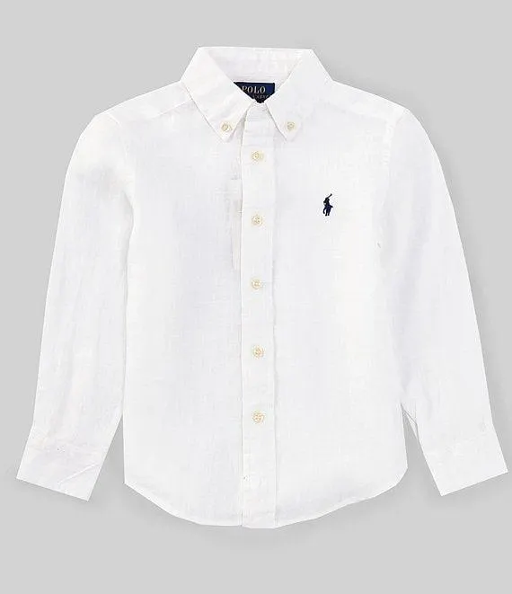 Little Boys Long Sleeve Linen Shirt