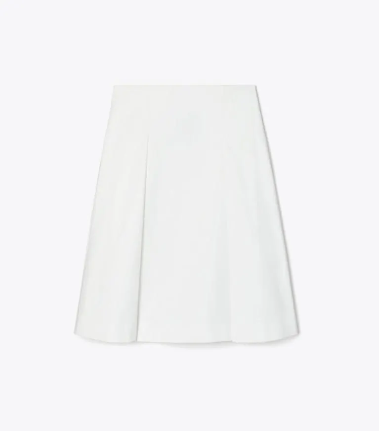 PLEATED TWILL SKIRT