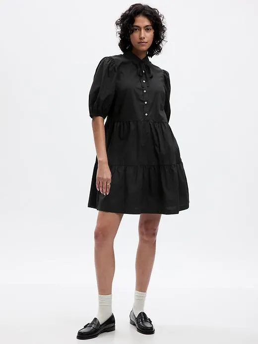 Puff Sleeve Tiered Mini Dress