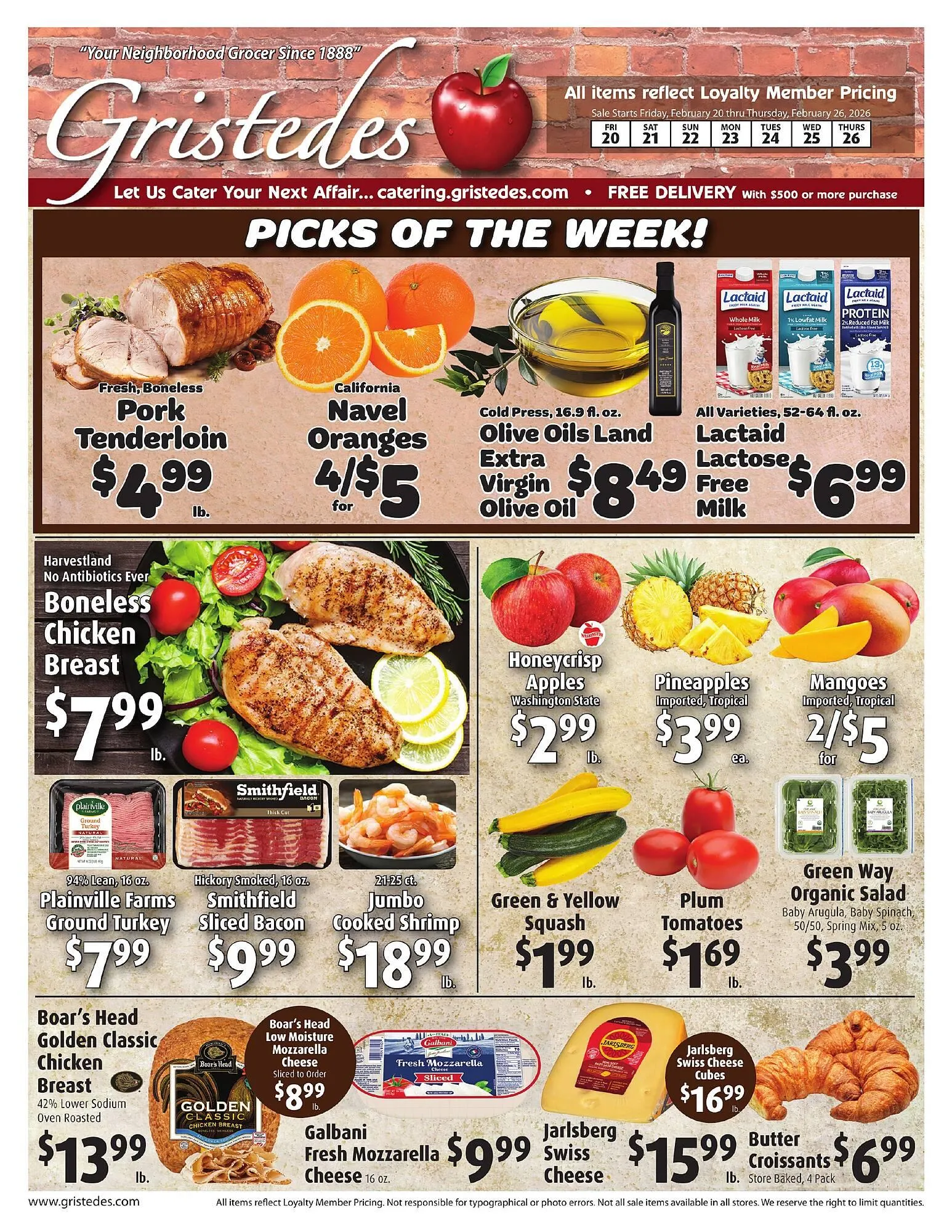 Weekly ad Gristedes circular from February 20 to February 26 2026 - Page 1