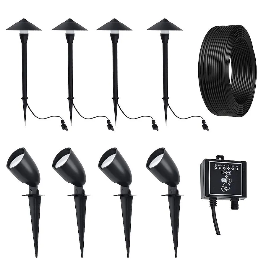 Harbor Breeze Path Light 150 -Lumens 35 -Watt Black Low voltage Warm White Hardwired LED Flood light