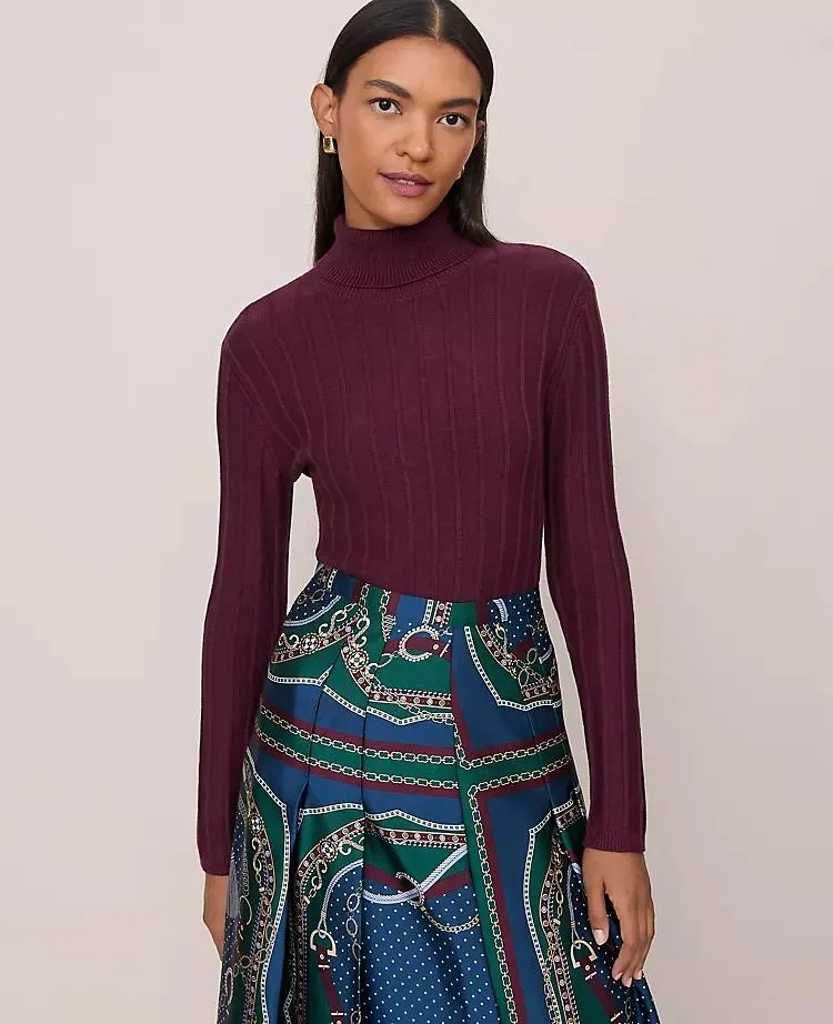 Ribbed Turtleneck Sweater