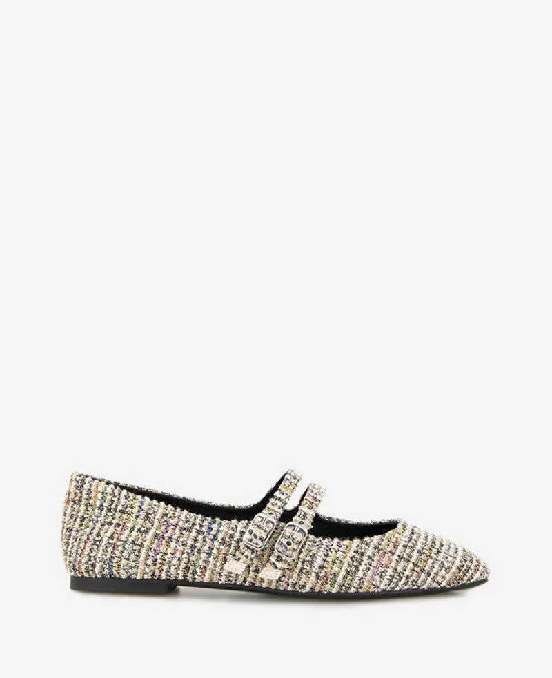 Jasmine Tweed Mary Jane Flat