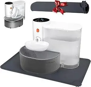 GJEASE Smart Pet Water Fountain No Filter,Wireless Cat Water Fountain Cordless,Battery Operated Filterless Cat Water Fountain