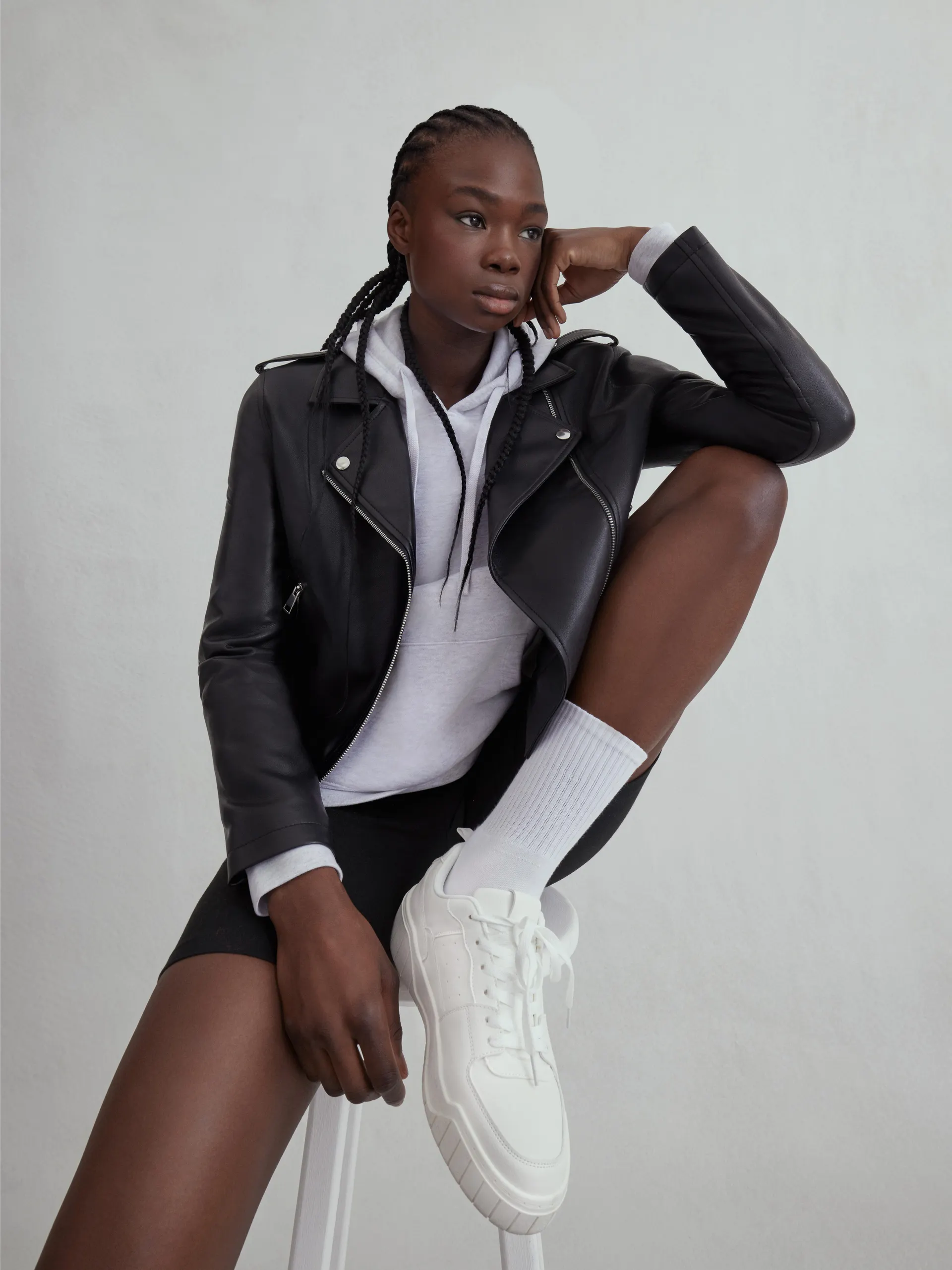 Essential Faux Leather Biker Jackcet