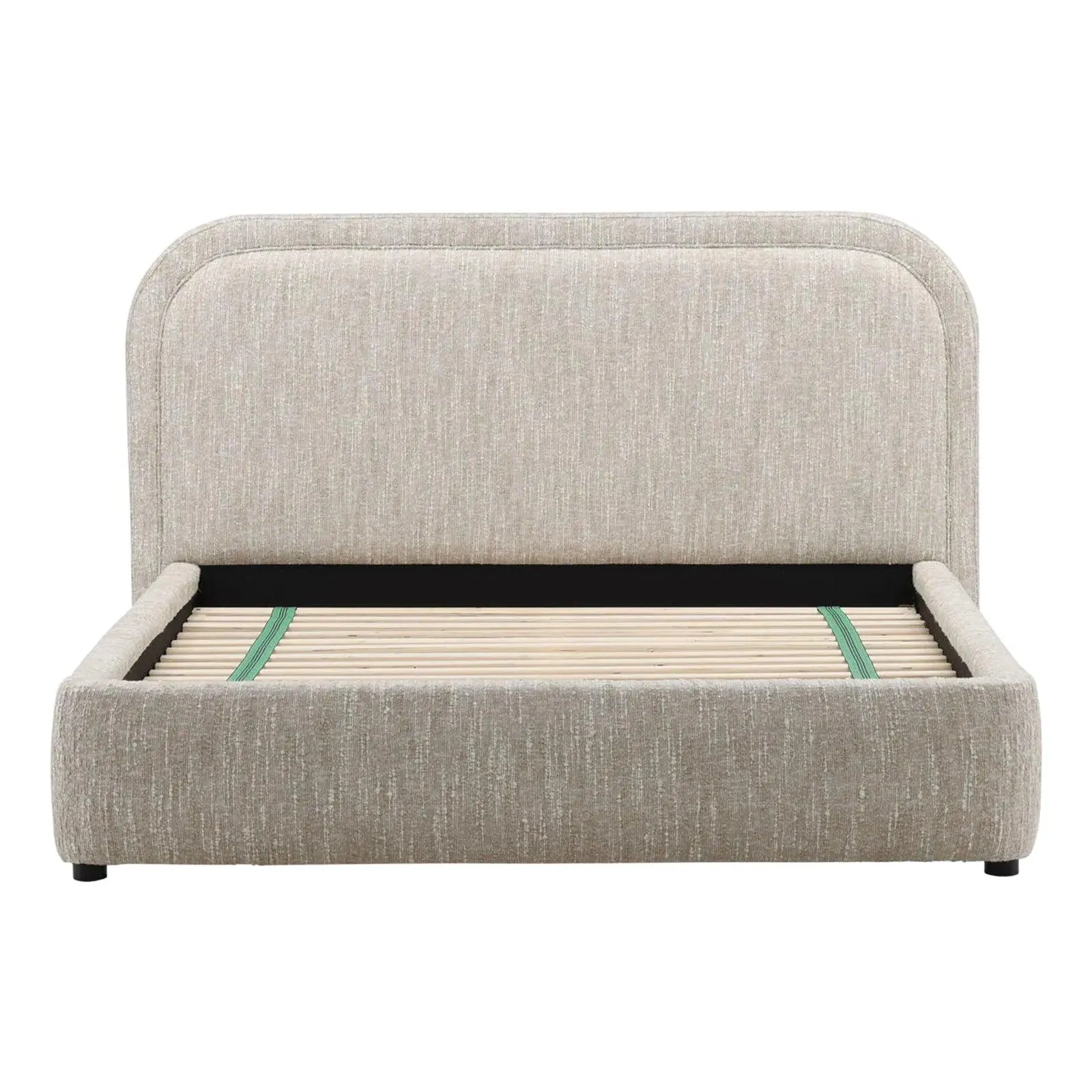 Renfrow Beige Rounded Queen Bed Frame