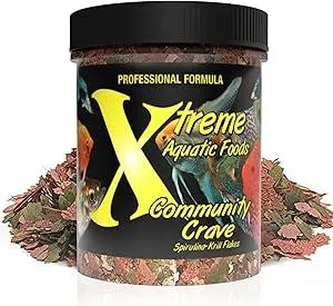 Xtreme Community Crave Flake - Krill & Spirulina Blend for Vibrant Colors, Immune Support and Digestive Health, Tropical & Freshwater Fish Nutrition – Premium Community Aquarium Food (2oz)