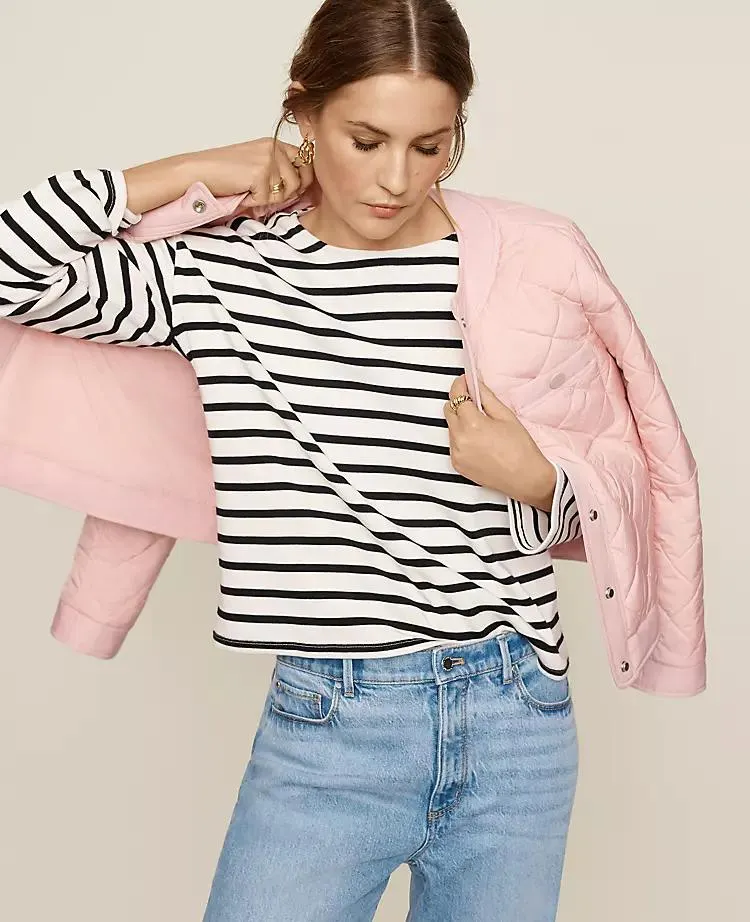 Weekend Collection Stripe Relaxed Long Sleeve Top