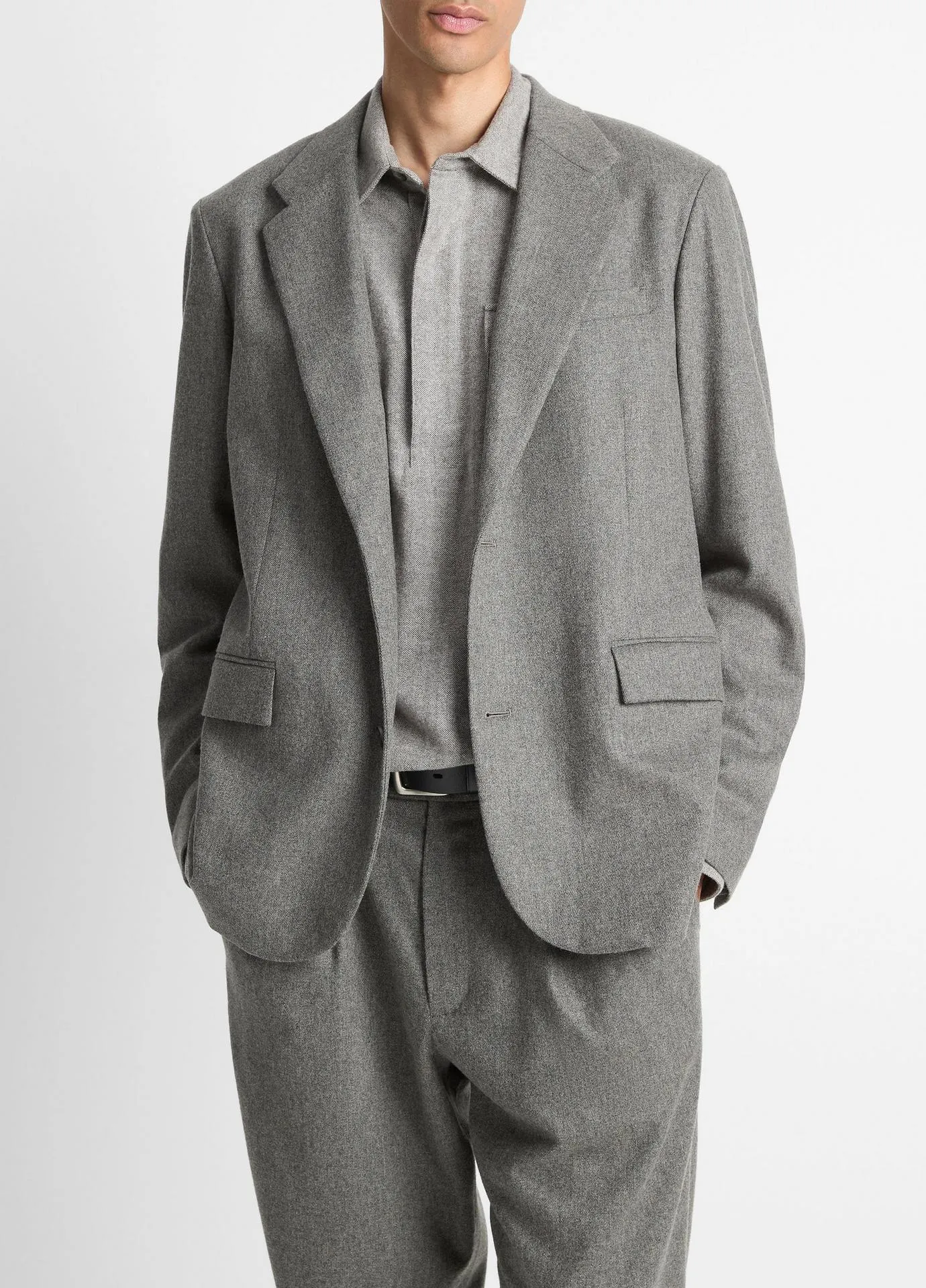 Italian Wool-Blend Flannel Blazer