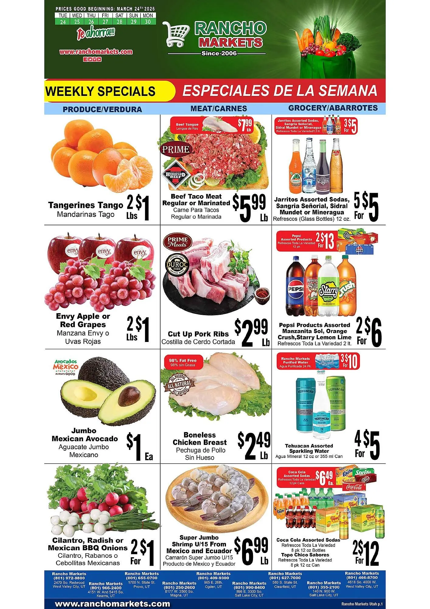 Weekly ad Rancho Markets weekly ad from March 25 to March 30 2026 - Page 1