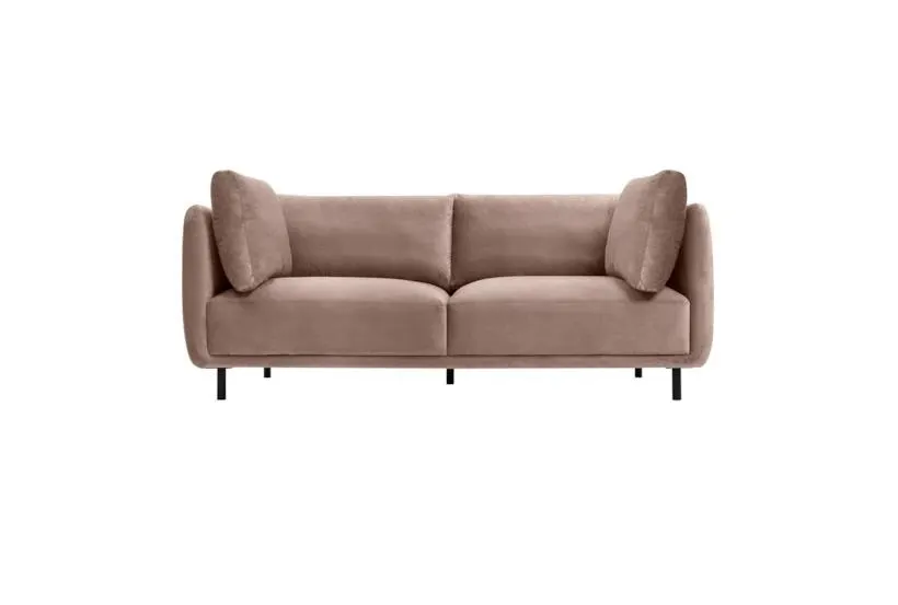 Sevan 79" Mauve Velvet Sofa with Black Metal Legs